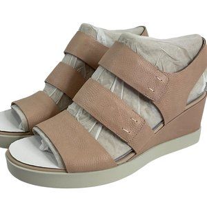 Ecco Shoes Women Sandals Sz 9-9.5 EU 40 Shape Wedge Plateau Leather $180 Nib